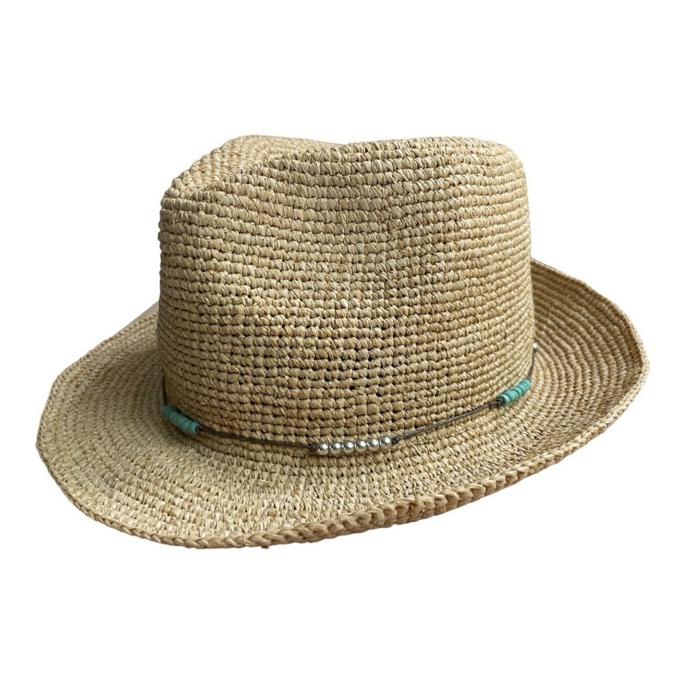 Scale Pronto Straw hat with stylish brown twine and beads - Picture 2 of 11